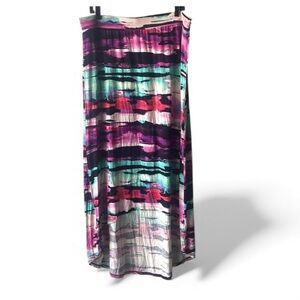 Apt. 9 Purple and Pink Pleated Maxi Skirt